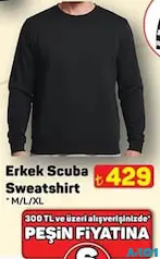 ERKEK SCUBA SWEATSHİRT fiyat ve kampanya bilgisi